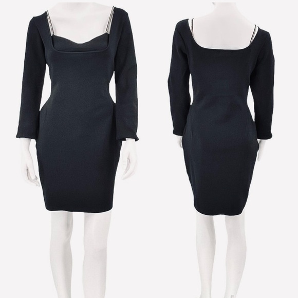 NICHOLAS Viviana Embellished Bodycon Corset Knitted Mini Sweater Dress NEW Large - Picture 8 of 9